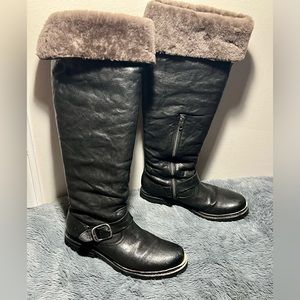 Frye Valerie Shearling OTK Leather Boots 7.5